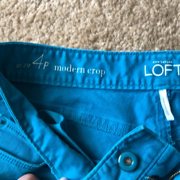 Mid rise Caribbean blue cropped pants - Picture 2 of 3